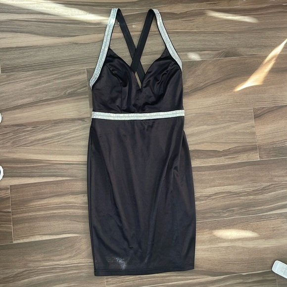 NWT Satin Rhinestone Dress - Picture 1 of 5